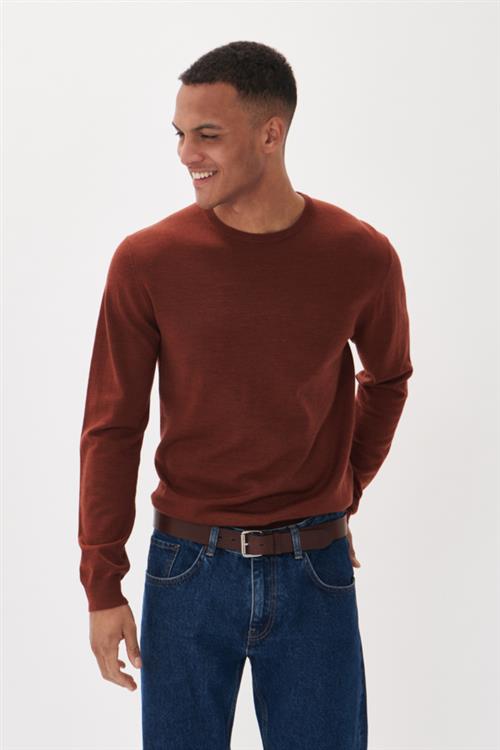 Matinique Margrate Merino Mand Cambridge Brown Melange Sweaters Regular Fit Str L Merino - hos Magasin