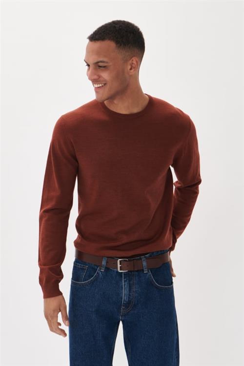 Matinique Margrate Merino Mand Cambridge Brown Melange Sweaters Regular Fit Str M Merino - hos Magasin