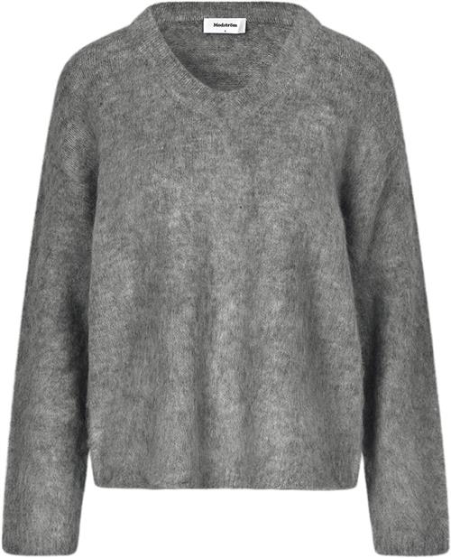 Modström Kanemd Vneck Kvinde Dark Grey Melange Sweaters Str XS - hos Magasin