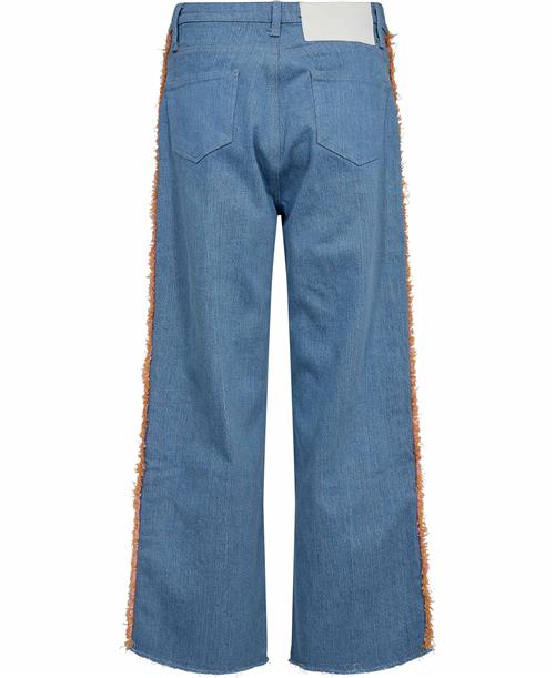 Se Karl Lagerfeld Denim Boucle Pants Kvinde Blue Denim Wide Jeans Str 27 Denim - hos Magasin ved Magasin