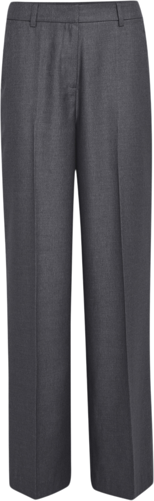 Minus Delvia High Waisted Straight Leg Pant Kvinde Nine Iron Gray Melange Bukser Med Lige Ben Str 40 - hos Magasin