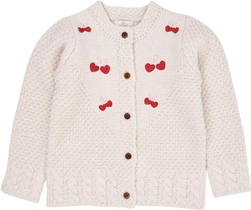 Copenhagen Colors Lambwool Cardigan W. BOW EMB Str 92 - Cream Strik hos Magasin