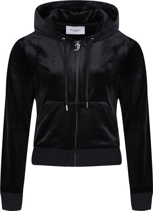 Se Juicy Couture Robertson Classic Velour Zip Trough Hoodie Kvinde Black Hættetrøjer Str L Velour - hos Magasin ved Magasin