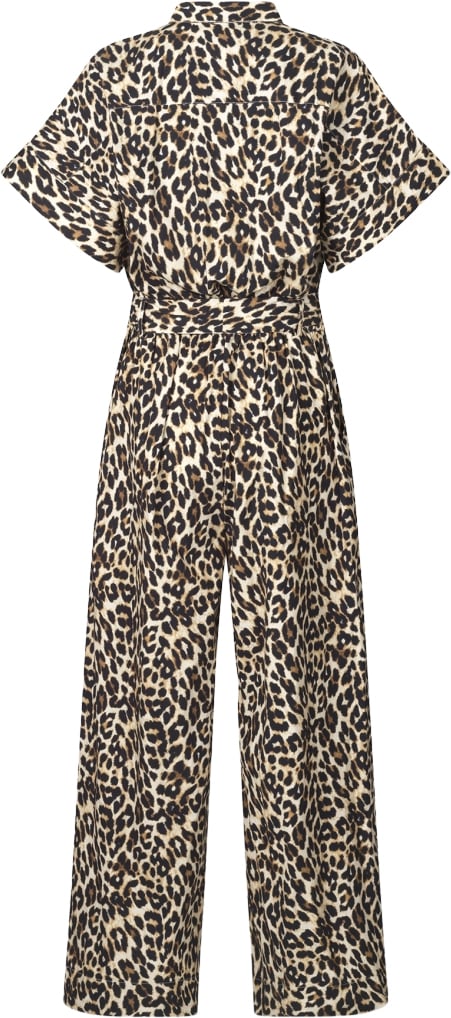 Lollys Laundry Mathildell Jumpsuit SS Kvinde Leopard Print Buksedragter Str S - hos Magasin