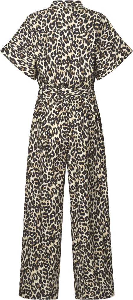 Lollys Laundry Mathildell Jumpsuit SS Kvinde Leopard Print Buksedragter Str M - hos Magasin