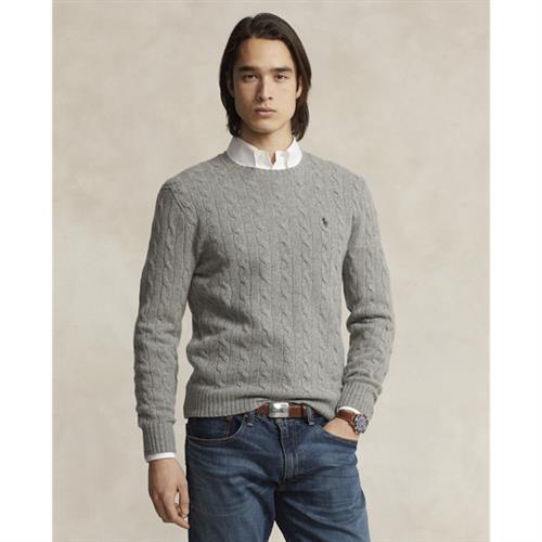 Se Polo Ralph Lauren 2/15 Wool/cash Rwslsl-plo Mand Grå Sweaters Str XL - Uld hos Magasin ved Magasin