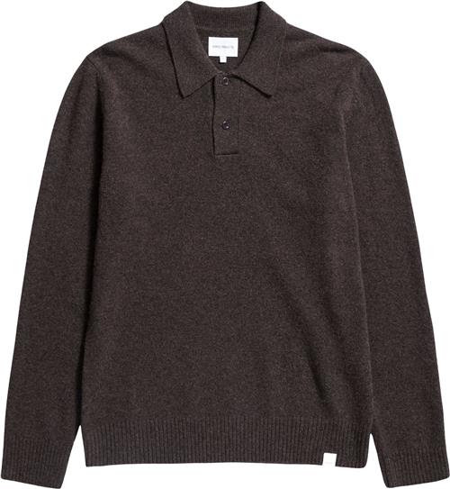 Norse Projects Norse Standard Merino Lambswool Polo Mand Heathland Brown Sweaters Str M Merino - hos Magasin