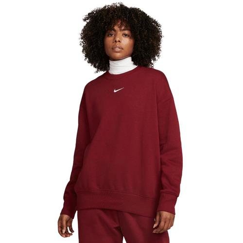 Nike Sportswear Phoenix Fleece Oversized Sweatshirt Kvinde Sail/black Sweatshirts Str XS-S - Bomuld hos Magasin