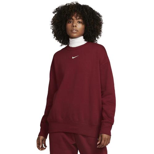 Nike Sportswear Phoenix Fleece Oversized Sweatshirt Kvinde Sail/black Sweatshirts Str M/LONG - Bomuld hos Magasin