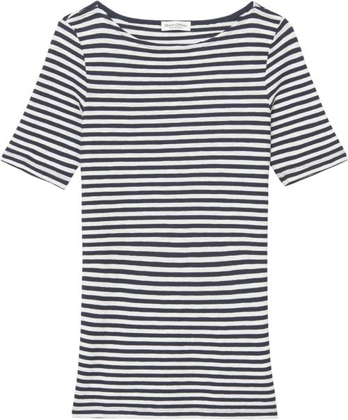 Marc O’Polo Tshirt, Short Sleeve, Boat Neck, s Kvinde Multi/night Sky Kortærmede T-shirts Str XL - hos Magasin