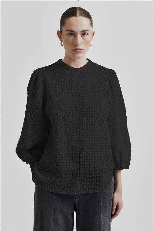 Se Second Female Tascha New Shirt Kvinde Black Kortærmede Skjorter Str XL - hos Magasin ved Magasin