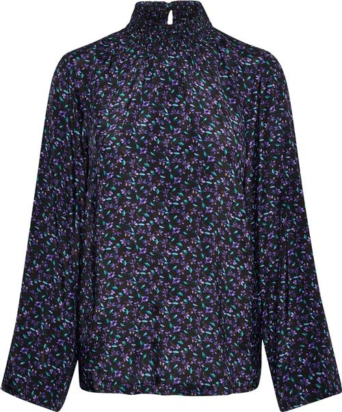 Kaffe Kapollie Blouse Kvinde Heliotrope Flower Print Langærmede Bluser Str 44 - hos Magasin