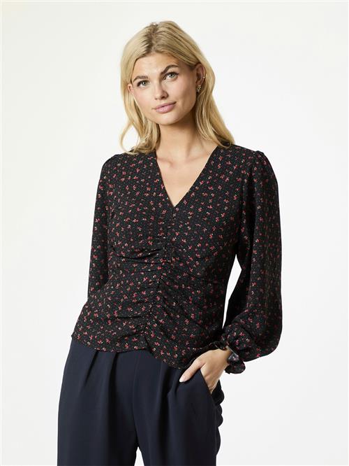 Neo Noir Katinka Floral Dots Blouse Kvinde Black Langærmede Bluser Str 38 - hos Magasin