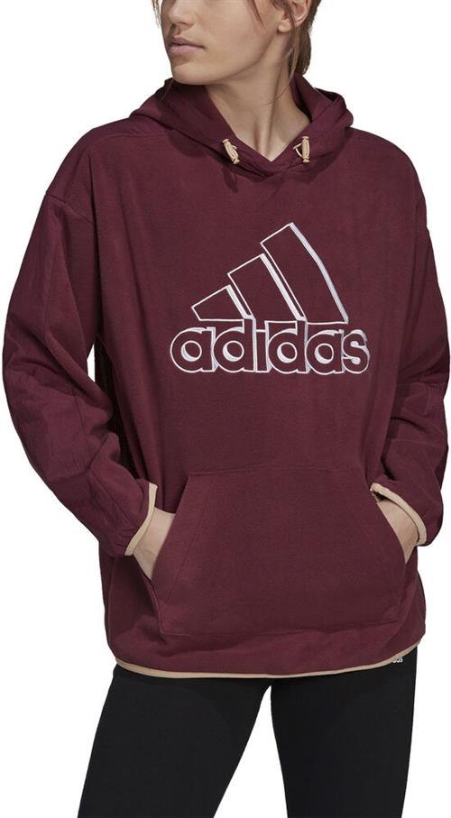 adidas Brand Love Giant Logo Polar Fleece Hættetrøje S - Hættetrøjer & Sweatshirts Polyester hos Magasin