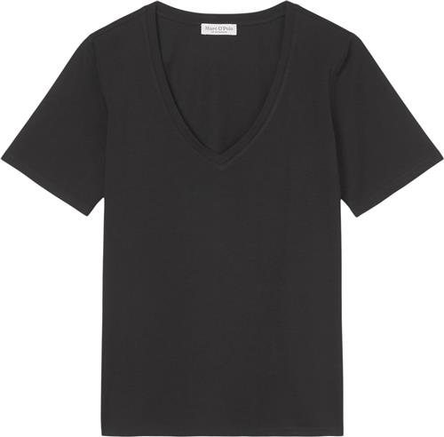 Se Marc O’Polo Tshirt, Short Sleeve, V-neck Kvinde Black Kortærmede T-shirts Str S - hos Magasin ved Magasin