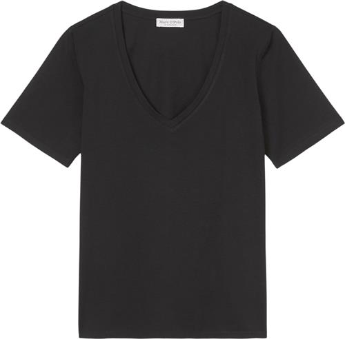 Marc O’Polo Tshirt, Short Sleeve, V-neck Kvinde Black Kortærmede T-shirts Str M - hos Magasin