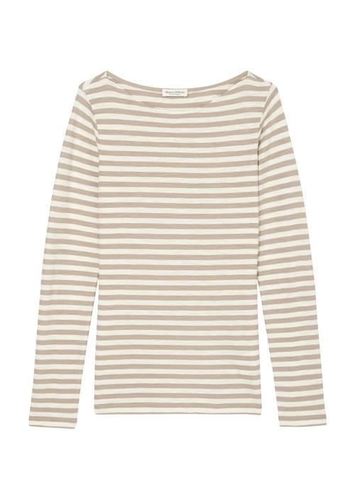 Marc O’Polo Tshirt, Long Sleeve, Boat Neck, st Kvinde Multi/ Chalky Mauve Langærmede T-shirts Str L - hos Magasin