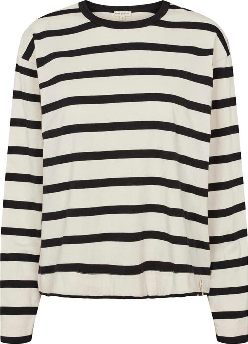 esmé studios Essigne LS Striped Top Gots Kvinde Pristine Langærmede T-shirts Str XS - hos Magasin