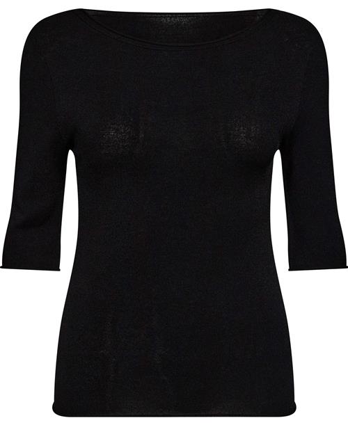 Wolford Viscose Knit Top Short Sleeves Kvinde Sort Toppe Str S - hos Magasin