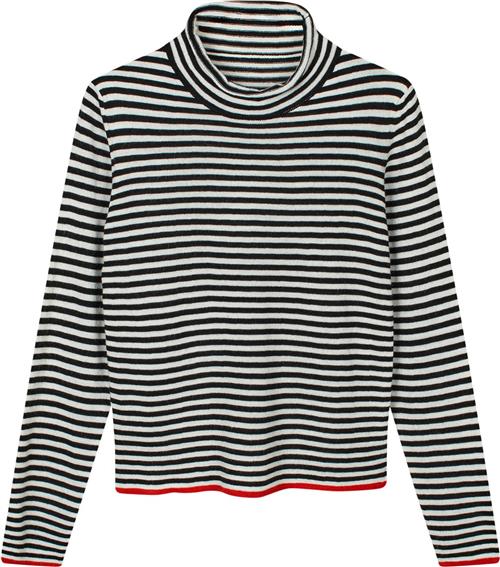 Se Mads Nørgaard - Copenhagen One Stripe Elsa Knit Kvinde Sort Sweaters Str L - hos Magasin ved Magasin