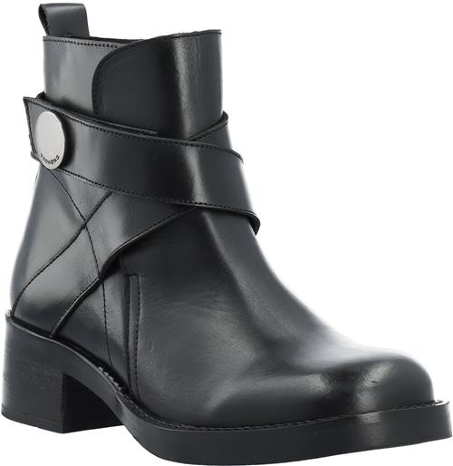 Cashott Casjosefine Zip Boot Leather Kvinde Black Støvletter Str 38 - hos Magasin