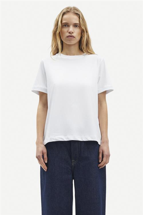 Samsøe Samsøe Camino Tshirt ss 6024 Kvinde White Kortærmede T-shirts Str L - hos Magasin