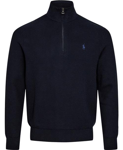 Se Polo Ralph Lauren Meshknit Cotton Quarter-zip Sweater Mand Navy Htr Turtlenecks Str XL - Bomuld hos Magasin ved Magasin