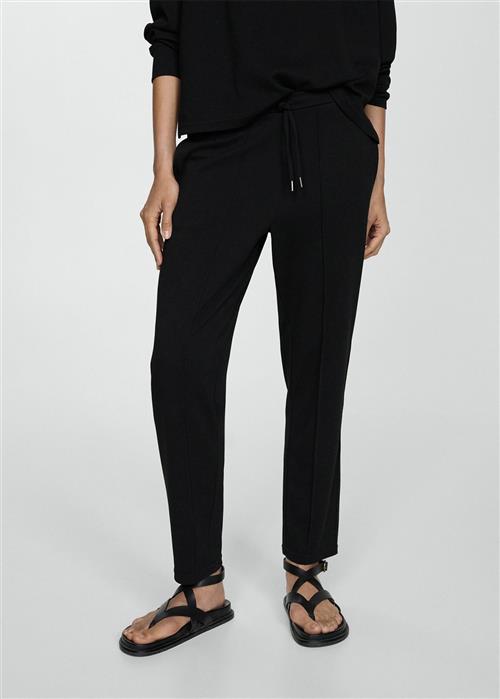 Se MANGO Jogger Seams Pants Kvinde Black Bukser Str XS - hos Magasin ved Magasin