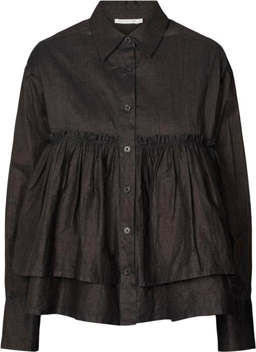 Se Rabens Saloner Multi Layer Frill Shirt Shaker Kvinde Black Toppe Str XL - hos Magasin ved Magasin