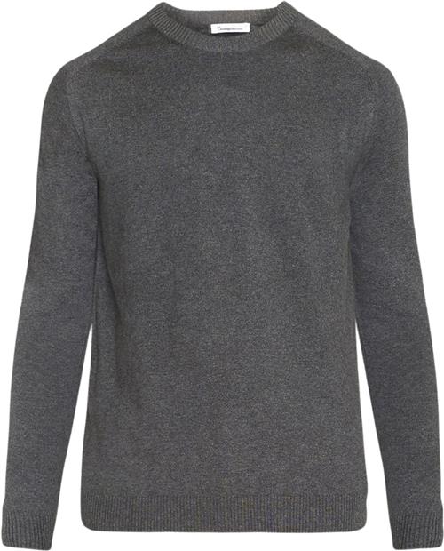 Knowledge Cotton Apparel Regular Merino Knit Crew Neck RWS Mand Grå Sweaters Str XL Merino - hos Magasin