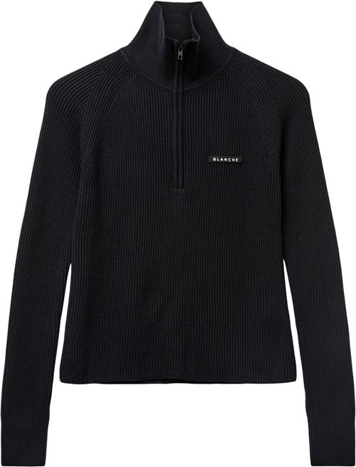 Blanche Carrick Zip Jumper Kvinde Black Rullekraver Str S - Bomuld hos Magasin