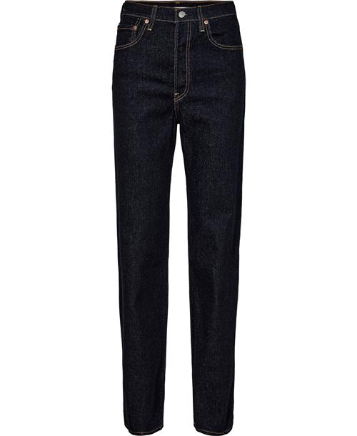 Se Levi's Ribcage Full Length Small Cour Kvinde Dark Indigo - Flat Finish Skinny Jeans Straight Fit Str W28 / L32 - hos Magasin ved Magasin