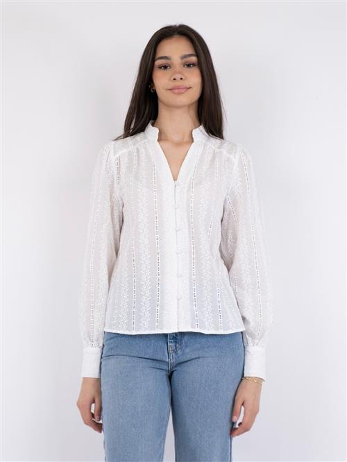 Se Neo Noir Massima Embroidery Blouse Kvinde White Langærmede Bluser Str 40 - hos Magasin ved Magasin