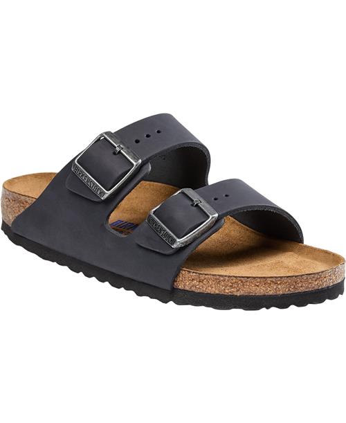 Se Birkenstock Arizona Soft Footbed Oiled Leather Kvinde Black Flade Sandaler Str 40 - Læder hos Magasin ved Magasin