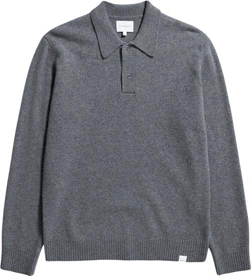 Norse Projects Norse Standard Merino Lambswool Polo Mand Grey Melange Sweaters Str L Merino - hos Magasin