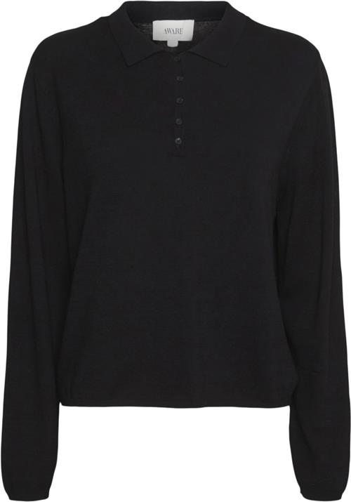 Vero Moda Vmlenny LS Polo Shirt VMA Kvinde Black Sweaters Regular Fit Str L - hos Magasin