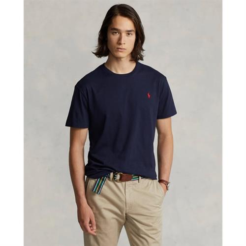 Polo Ralph Lauren Custom Slim Fit Cotton Tshirt Mand Navy Kortærmede T-shirts Slim Fit Str XXL - Bomuld hos Magasin