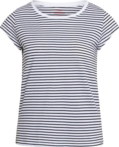 Mads Nørgaard - Copenhagen Organic Favorite Stripe Teasy Kvinde White/black Kortærmede T-shirts Str XS - Bomuld hos Magasin