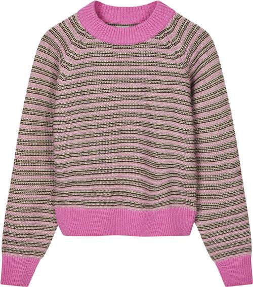 Mads Nørgaard - Copenhagen Stripey Martha Sweater Kvinde Lyserød Og Sand Med Striber Sweaters Str L - hos Magasin