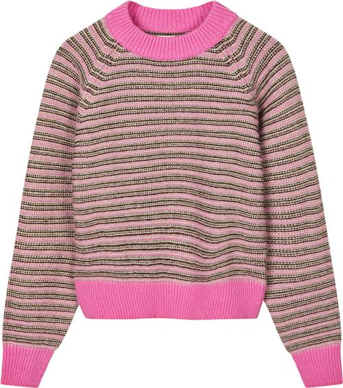 Mads Nørgaard - Copenhagen Stripey Martha Sweater Kvinde Lyserød Og Sand Med Striber Sweaters Str XL - hos Magasin