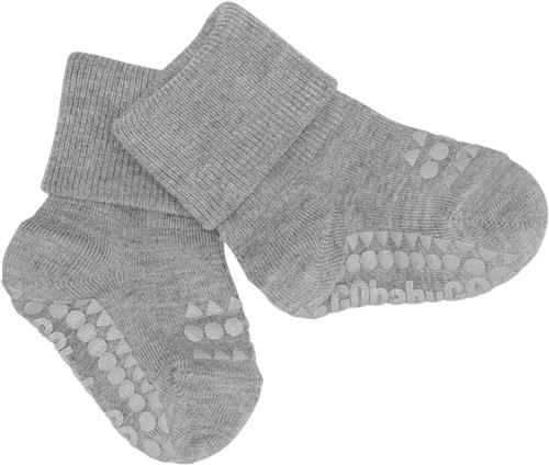 Se GoBabyGo Skridsikre Strømper Bambus Str 0-6m (size 14-16 Bambus - Grey Melange Strømper hos Magasin ved Magasin