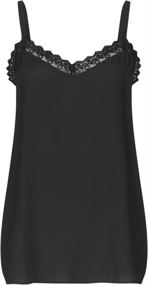 Lollys Laundry Vianell Top SL Kvinde Black Tanktoppe Regular Fit Str XL - hos Magasin