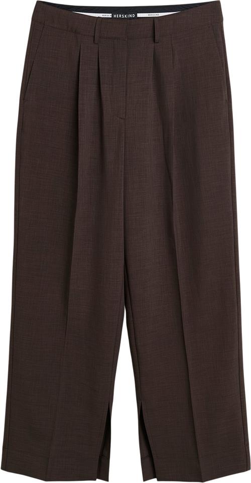 HERSKIND Rupert Pants Kvinde Java Brown Bukser Med Brede Ben Str 38 - Polyester hos Magasin