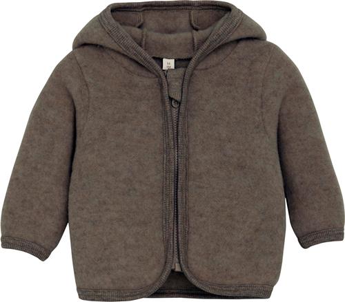 Huttelihut Jacket Ears Wool Fleece M Str 80 - Brown Melange Fleece Merino Uld hos Magasin