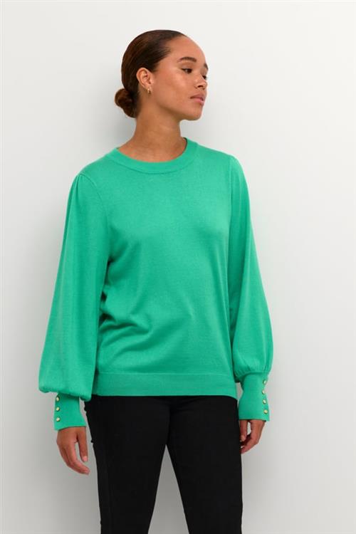 Kaffe Kalizza Round Neck Knit Pullover Kvinde Gumdrop Green Sweaters Str S - hos Magasin