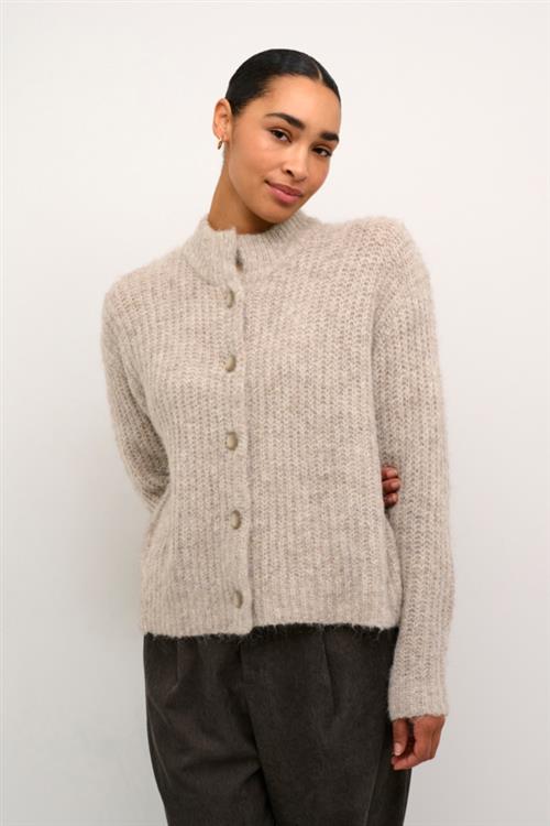 Kaffe Kaane Knit Cardigan Kvinde Major Brown Melange Langærmede Bluser Str S - hos Magasin