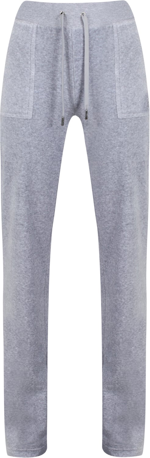 Juicy Couture Del Ray Classic Velour Pant Pocket Design Kvinde Silver Marl Bukser Med Lige Ben Str M Velour - hos Magasin