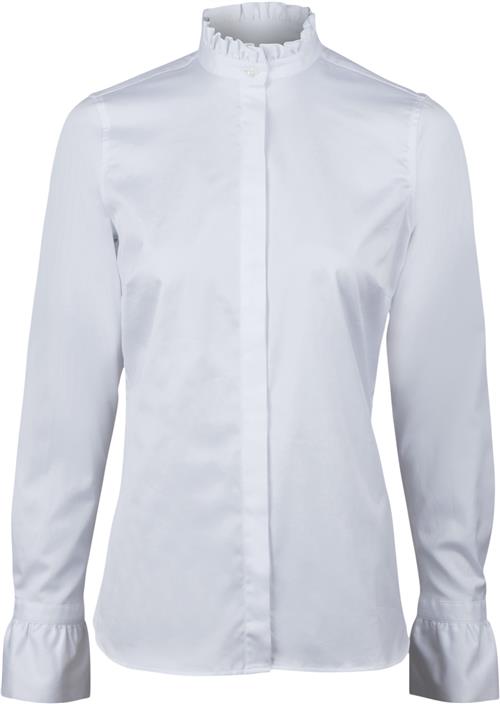 Se Stenströms Darya Blouse Neck Frill Kvinde White Langærmede Skjorter Str 34 - Bomuld hos Magasin ved Magasin