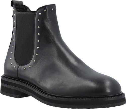 Cashott Casbetty Chelsea Boot W. Rivets Leather Kvinde Black Ankelstøvler Str 39 - hos Magasin