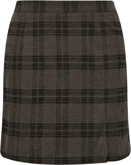 A-VIEW Annali Check Skirt Kvinde Brown/sand Korte Nederdele Slim Fit Str 42 - hos Magasin